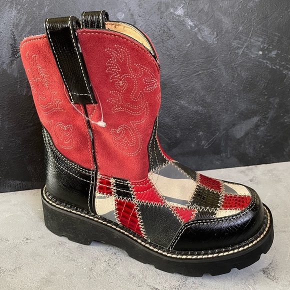 Original Ariat Fatbaby Patchwork Boots Artist Series 6.5B - Picture 4 of 15